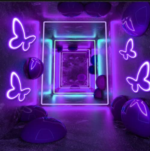 Ursamajor Butterfly Neon Sign - Purple Led Light For Bedroom & Party Decor - Usb/Battery Operated, Indoor Use