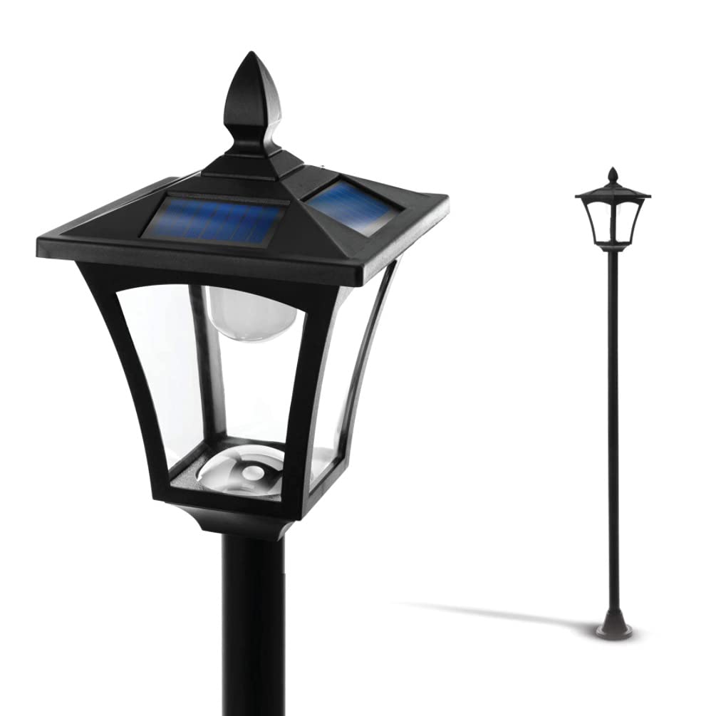 Home Zone Solar Lamp Post Light - 65'' Tall Decorative Outdoor Solar Garden Lamp Post Lights (1 Set)