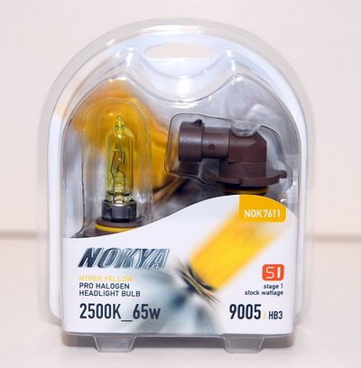 Nokya 9005 Arctic Hyper Yellow 2500K Halogen Headlight/Fog Light Bulb - Bright Yellow Light
