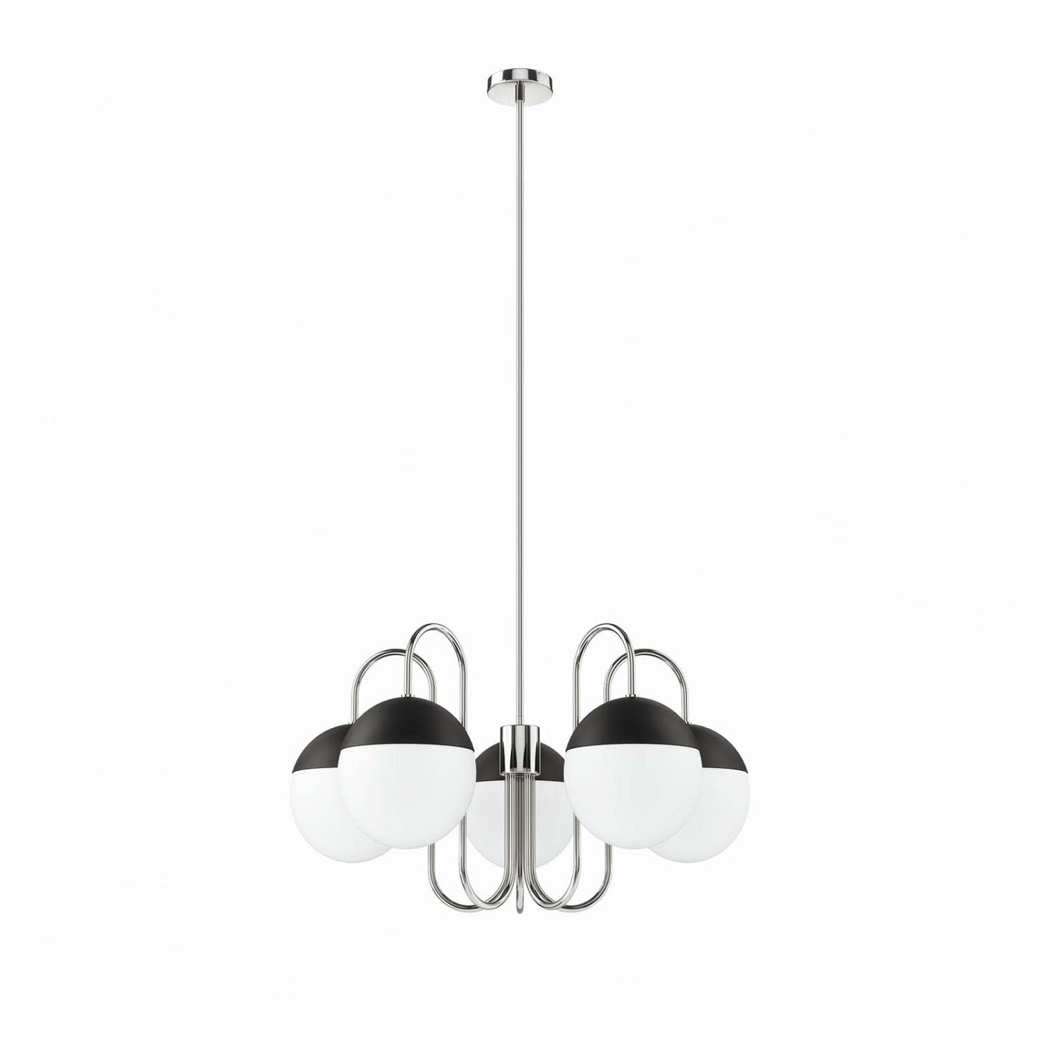 Modway Stellar 5-Light Chandelier In Opal Polished Nickel