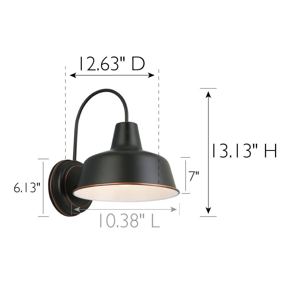 Design House Mason 1-Light Indoor/Outdoor Wall Light With Metal Shade, Wet Rated For Porch, Patio, And Garage, 579375