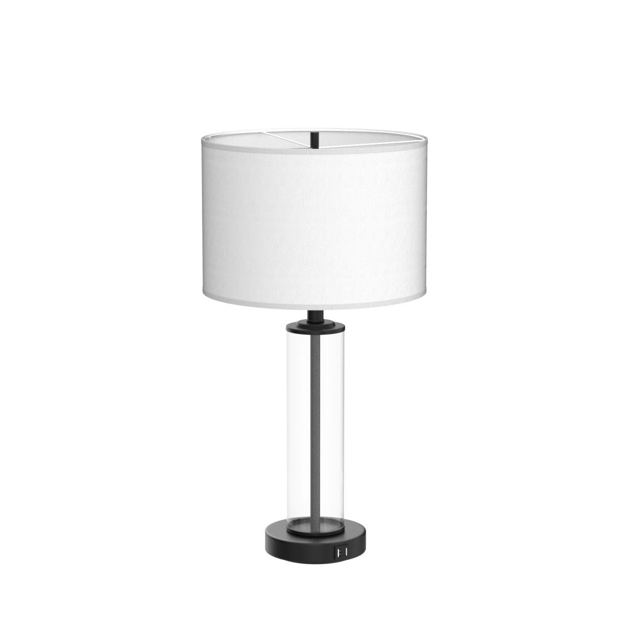 Modern Touch Control Table Lamps with 2 USB Ports for Living Room Set of 2, 3-Way Dimmable Bedside Lamps with White Shades & Cle