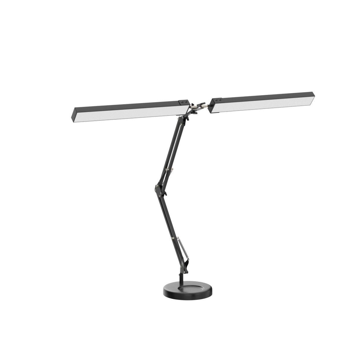 MOLOOR 2-in-1 LED Desk Lamp - 24W, Black, Flexible Swing Arm, 3 Color Modes, Stepless Dimming, Clamp for Home Office & Reading