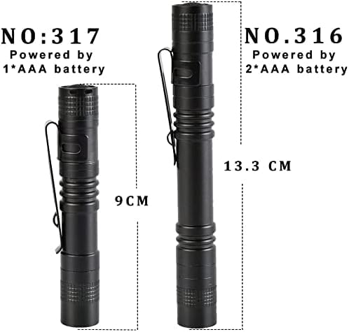 MODOAO Ultra Slim Mini LED Flashlight Tactical Torch 9cm, Model sdt-356, Color 2C, Portable with Belt Clip