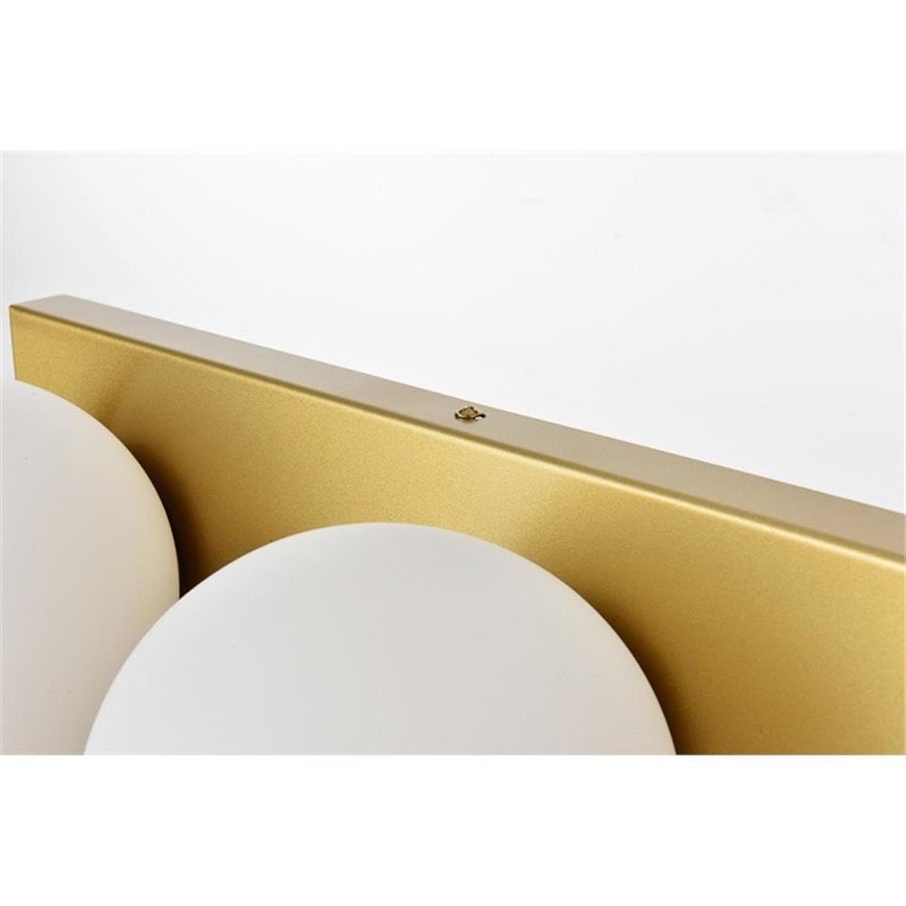 Living District Jaylin 4-Light Iron & Glass Bath Sconce in Brass/Frosted White