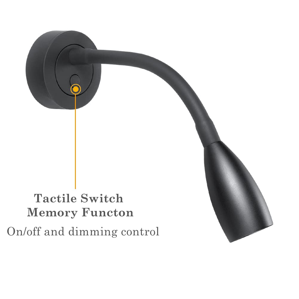 Obeaming 12V Led Dimmable Reading Light 2 Pack, Rv Bedside Reading Lamp With Usb Charger 12 Volt Flexible Gooseneck Wall Lamp Fo