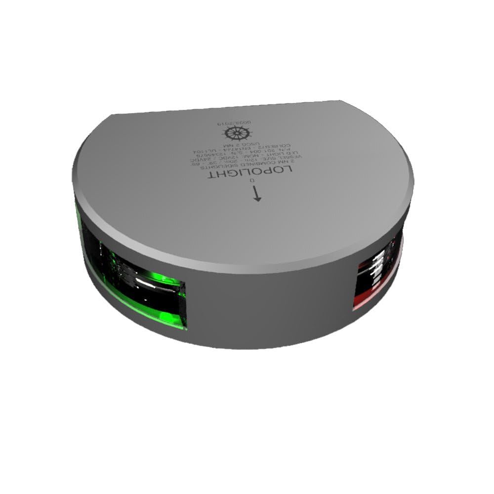 Lopolght Series 201-004 - Starboard & Port Sidelight - 2Nm - Vertical Mount - Green/Red - Silver Housing