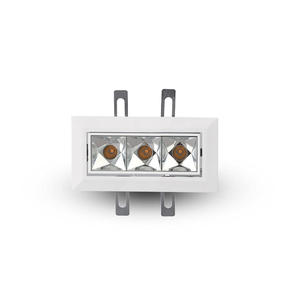 Vonn Lighting Rubik 3-Light Integrated Led Etl Certified Adjustable Recessed Downlight With Trim, Beam Angle 34, White