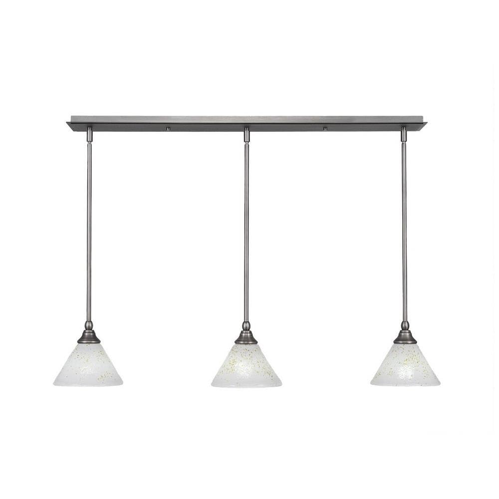 Toltec Lighting 3 Light Linear Pendalier In Brushed Nickel (36-Bn-7145)