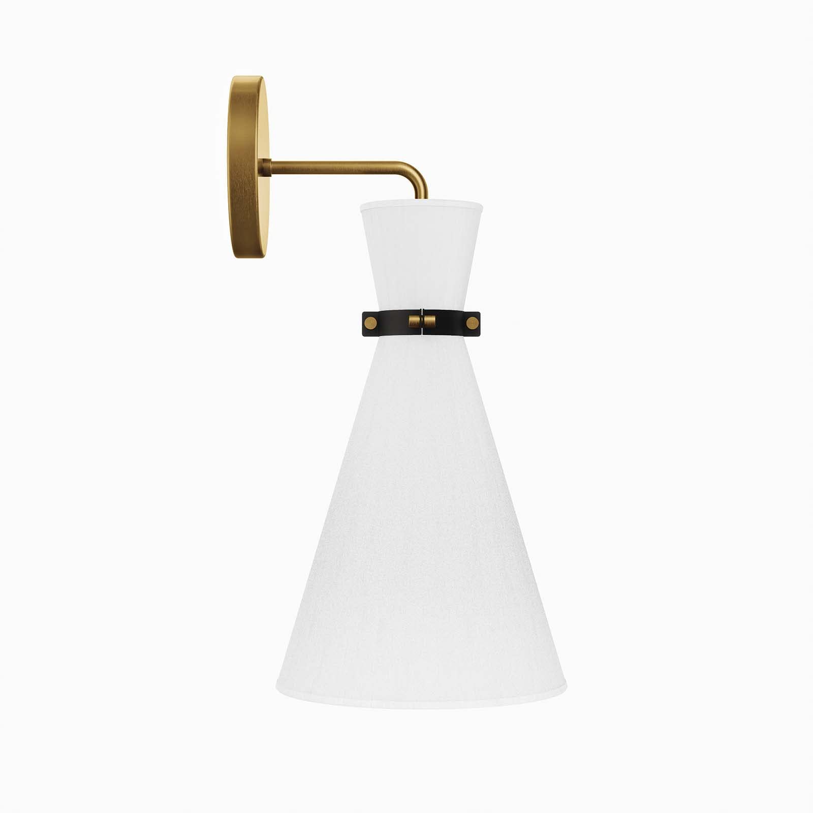 Modway Starlight 1-Light Wall Sconce in White Satin Brass