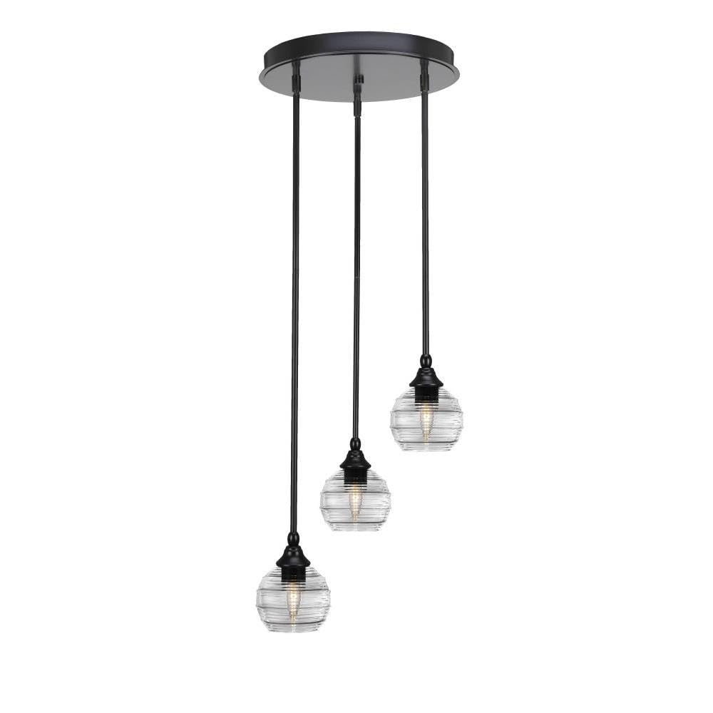 Empire 3 Light Cluster Pendalier in Matte Black (2143-MB-5110)