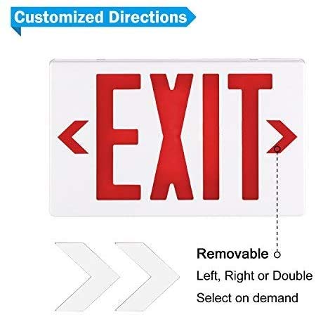 Exitlux 2 Pack Ul Listed -Red Led Exit Sign With Emergency Lights&Battery Backup Operated Powered Exit Lights Exit -Double Face-