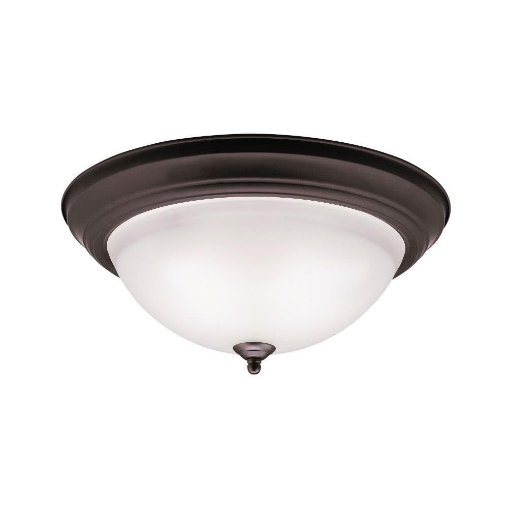 Kichler 8116NI Flush Mount Round Glass Ceiling Lighting, Brushed Nickel 3-Light (16'' W x 7'' H) 180 Watts