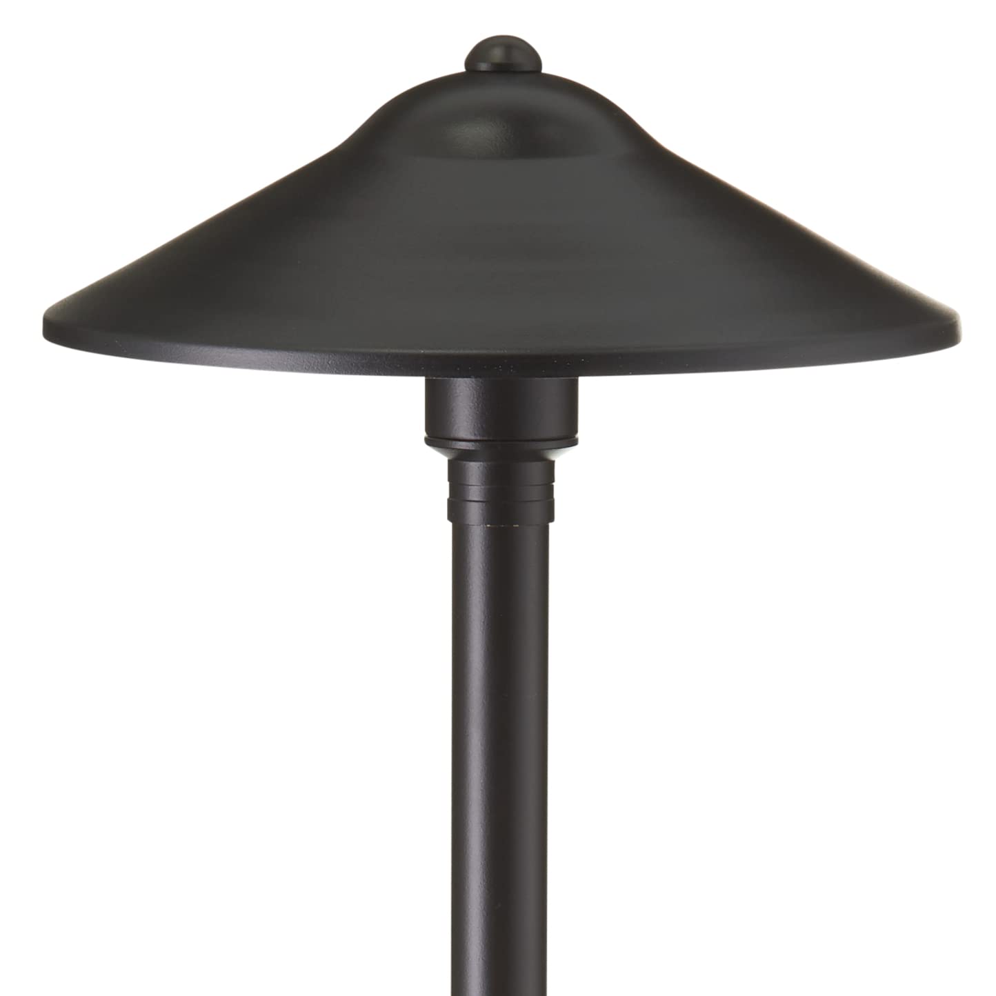 VOLT Max Spread 12V Black Brass Path Light (25'' Tall, 9'' Shade) with 3W 2700K Warm White G4 LED Bulb for Low Voltage Landscape