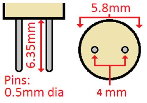 CEC Industries G4 Base Bulbs, 14V, 1.12W, T-1.75 Shape, Box of 10, Model SHOMHNK004