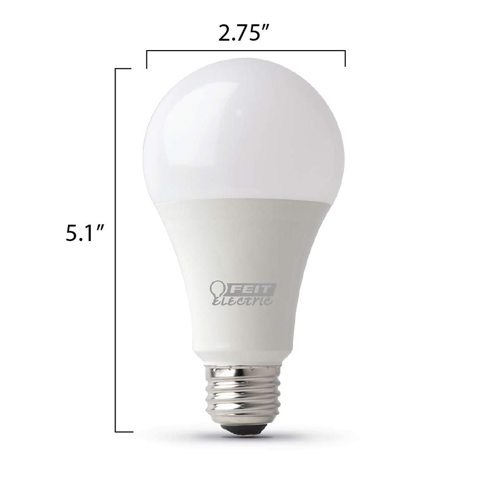 Feit Electric A19 100W Equivalent Led Light Bulbs, Dimmable, 5000K Daylight, 1600 Lumens, 22 Year Lifetime, E26 Base, Cri 90, Ul