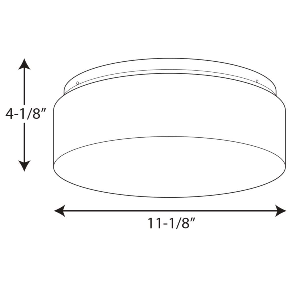 Progress Lighting One-Light 11" LED Drum Flush Mount - White Alloy Steel, Model P730005-030-30