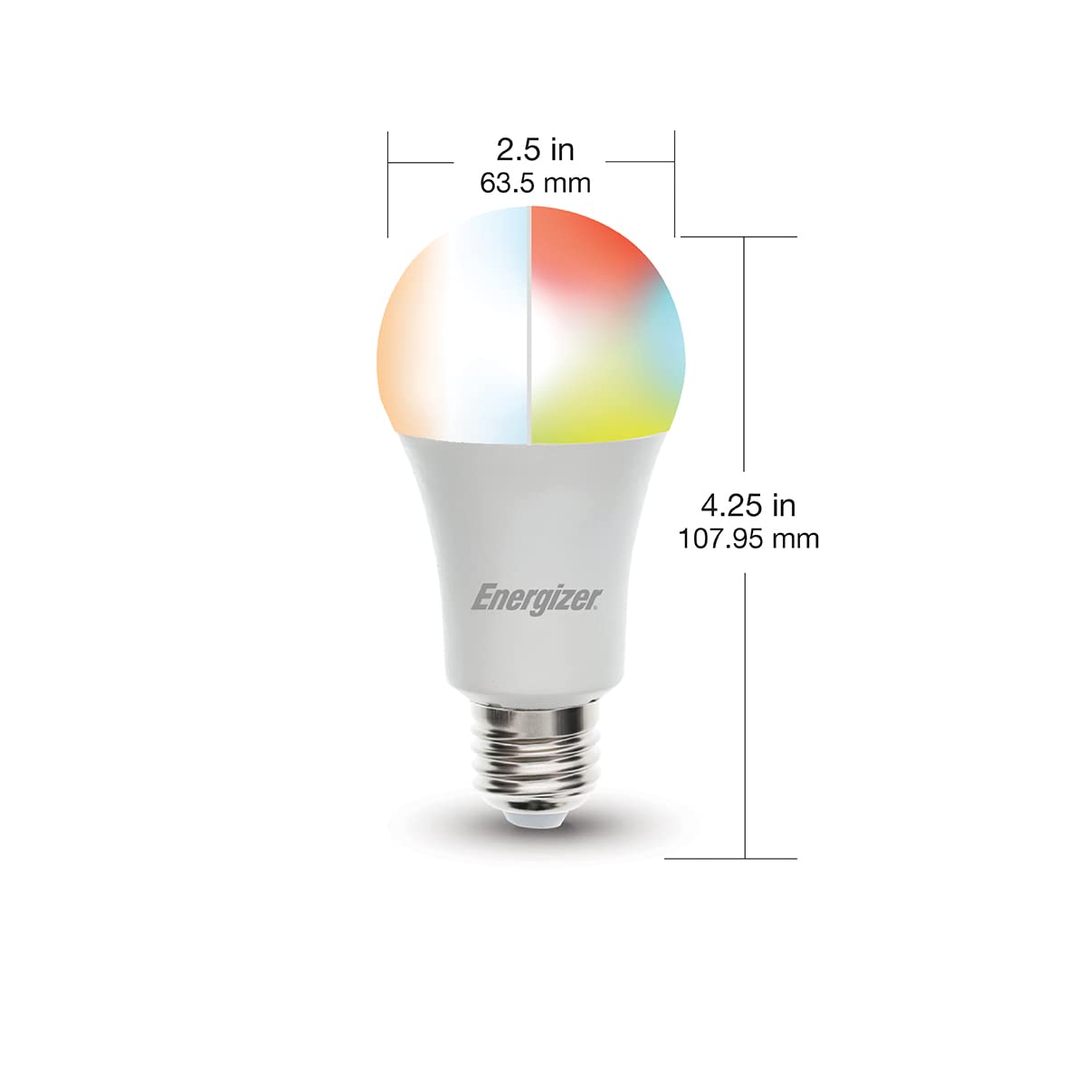 Energizer Smart Wi-Fi Led Light Bulb, Multi-White & Color, 60W, Works With Alexa & Google Assistant
