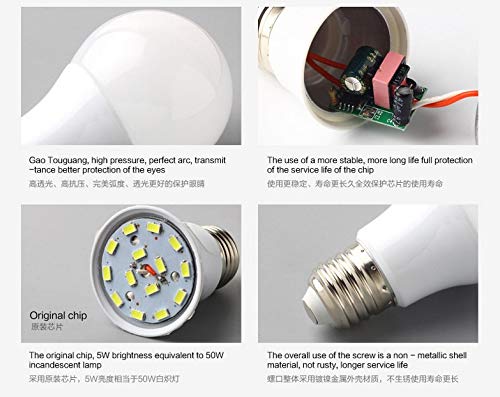 KONPWAY 12V Low Voltage LED Light Bulbs - 7W Daylight, Pack of 6
