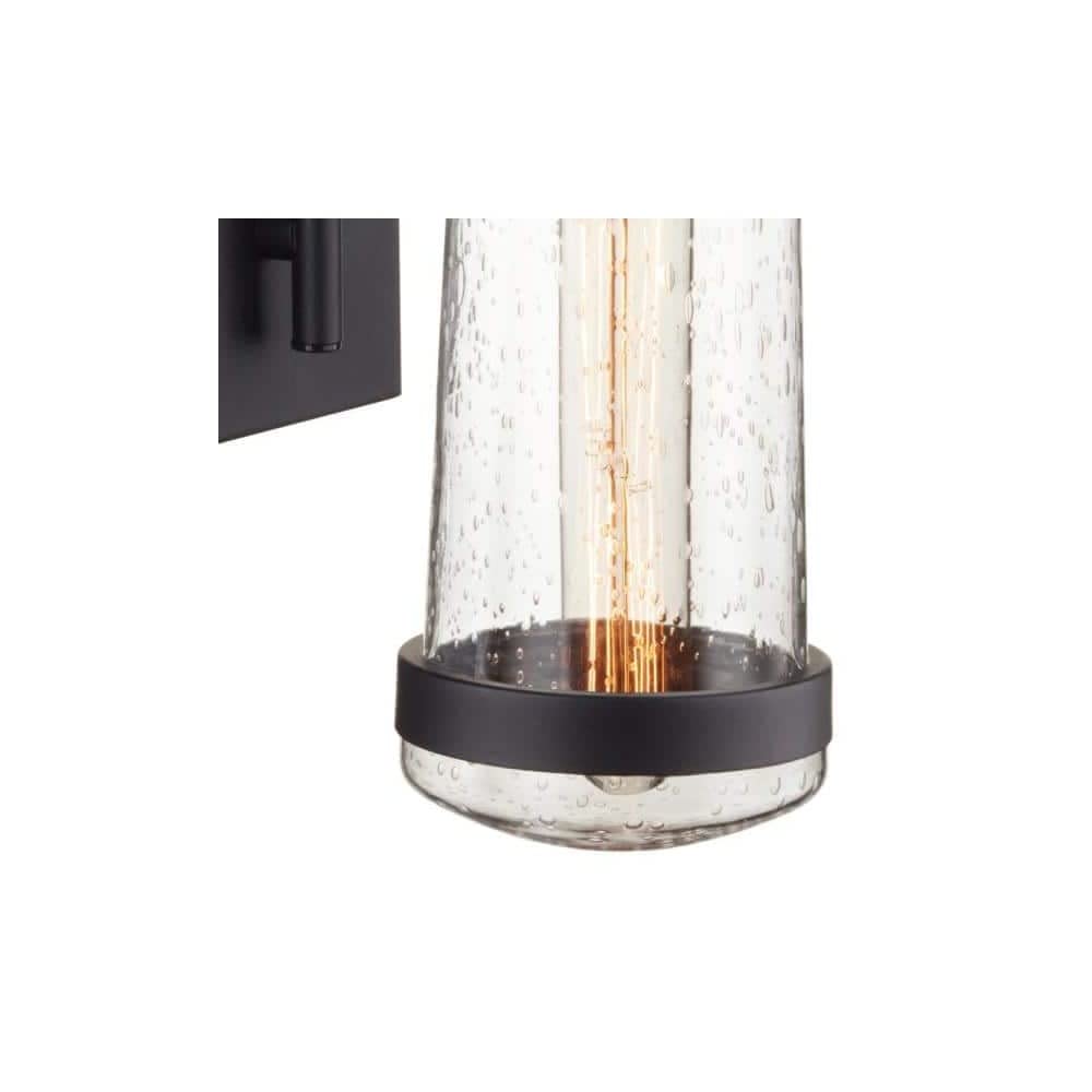 Globe Electric Vintage 1-Light Wall Sconce, Matte Black, Model 44315, Plastic, One Size