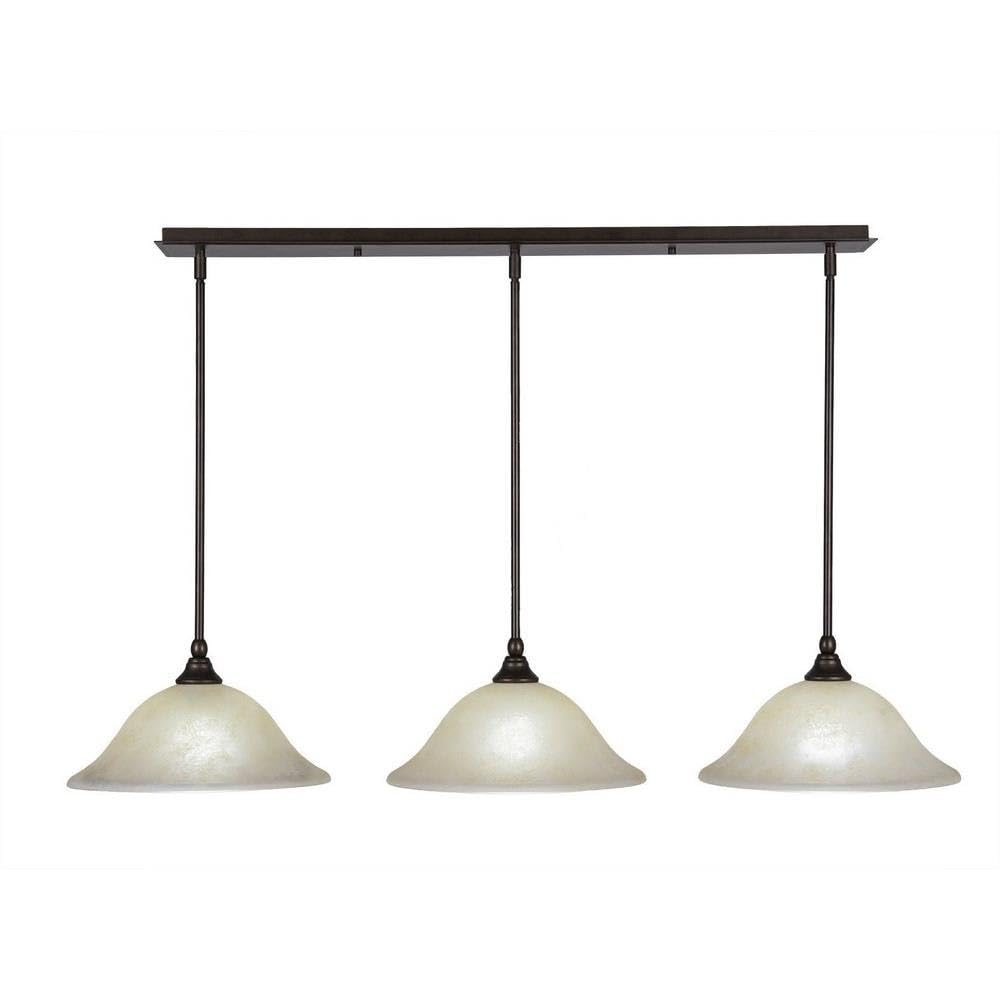 Toltec Lighting 3 Light Linear Pendalier In Bronze (36-Brz-523)