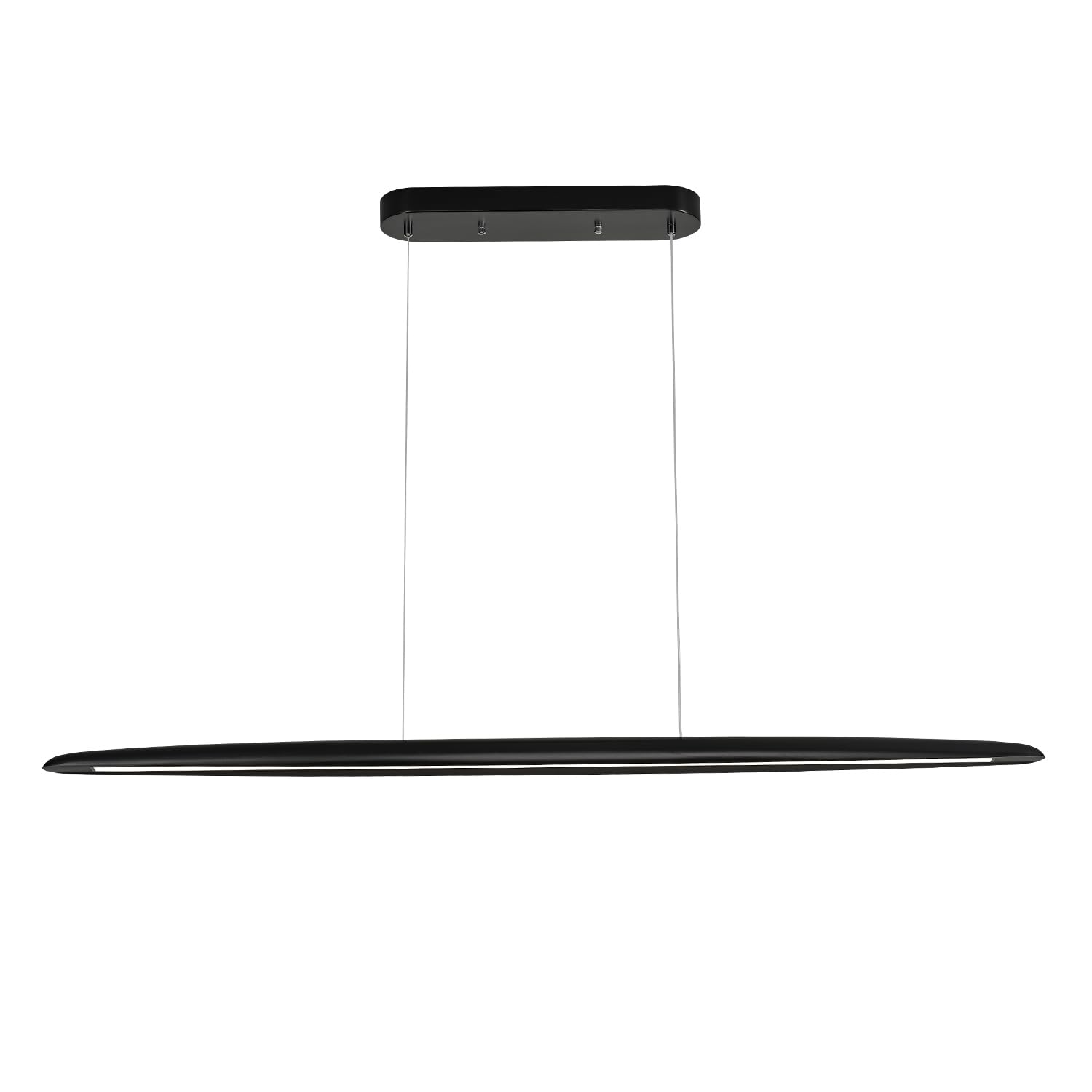 YISDESIGN 39'' Wood LED Linear Pendant Light Black Linear Pendant Dinning Room Hanging Lights LED Dimmable Chandeliers 24w for D