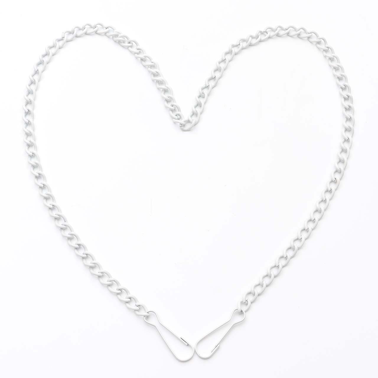 Bieye Metal Chain with Safety Hooks for Stained Glass Hangings, 30-inch, White Plating, Model Chain005