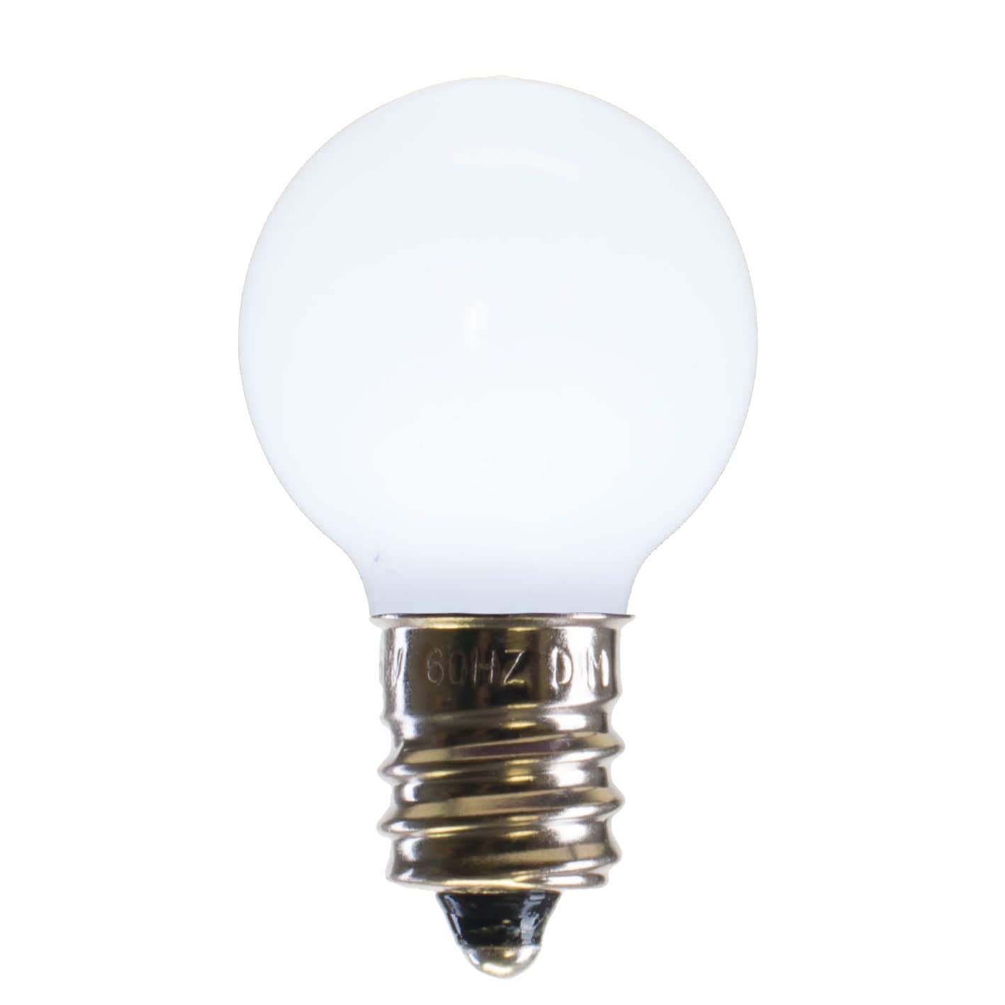 Vickerman G30 LED Bulb, Cool White, E12 Base, Dimmable, 0.96W, 120V, Model XLEDCG35-25, 25
