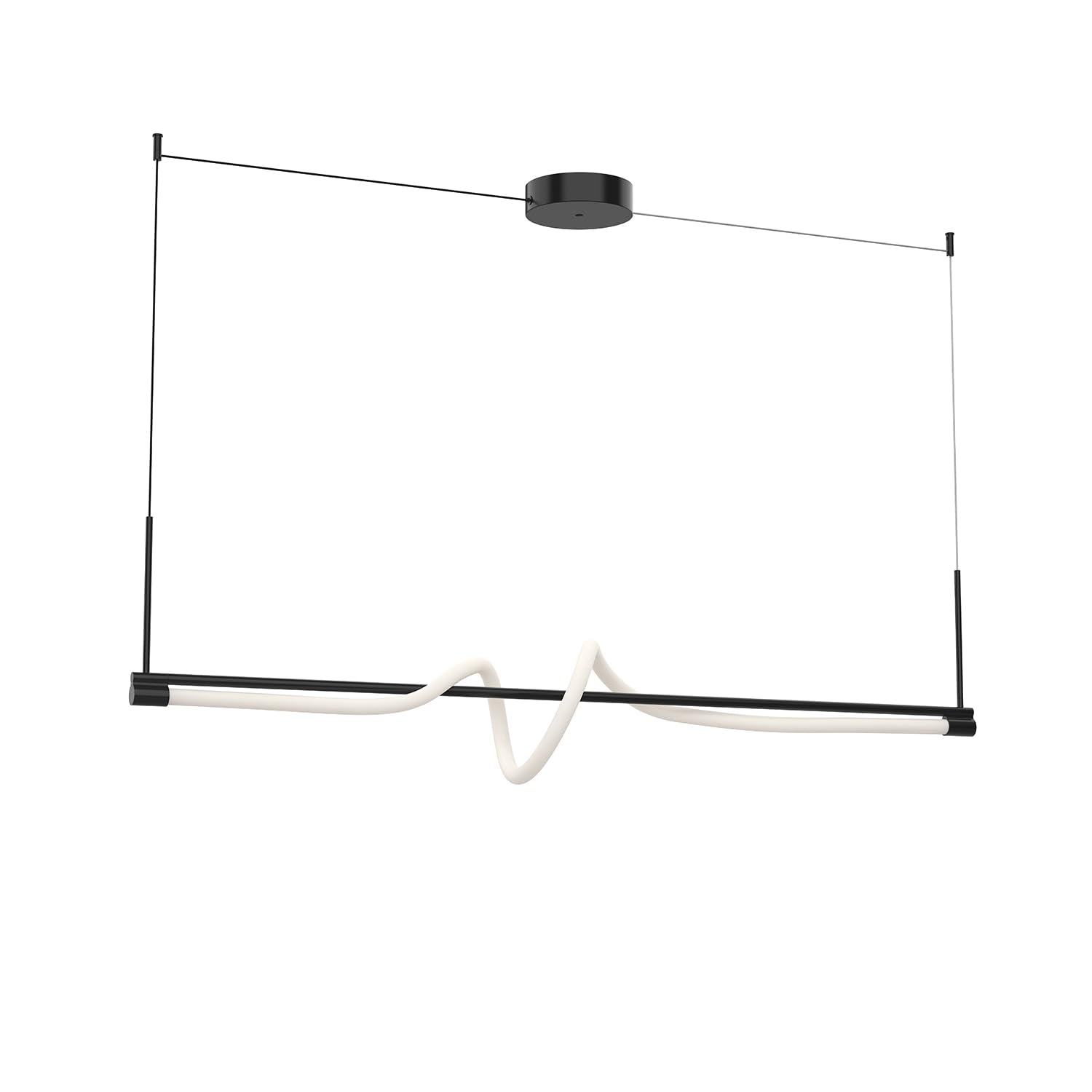 Kuzco Lighting Cursive 54-in Black LED Linear Pendant