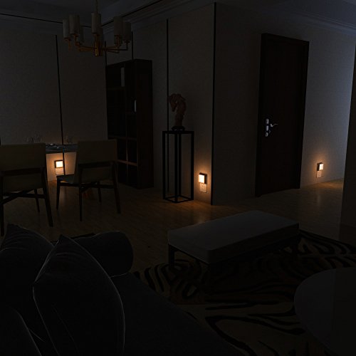 MAZ-TEK Plug-in Dimmable LED Night Light, Auto Dusk to Dawn Sensor, Warm White, Model MZ3092, 4 Pack