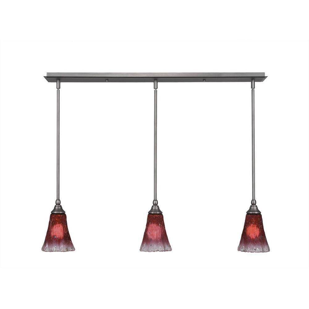 Toltec Lighting 3 Light Linear Pendalier In Brushed Nickel (36-Bn-726)