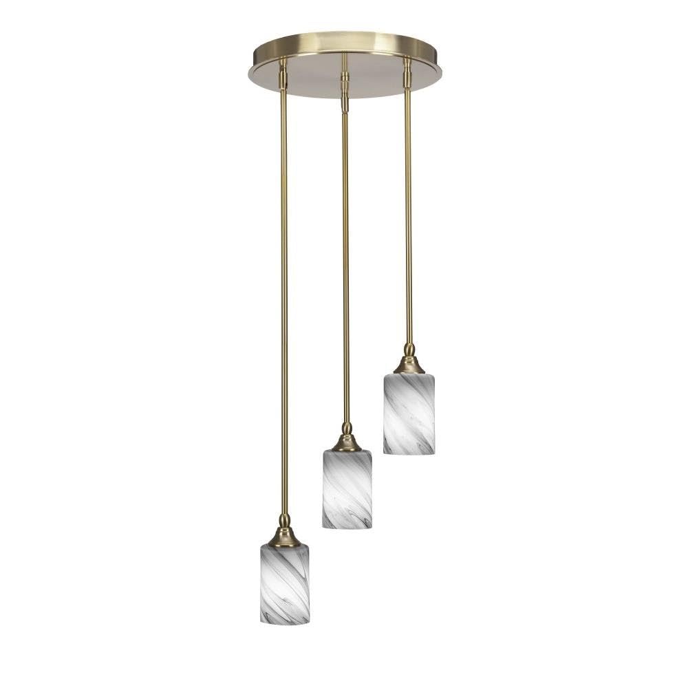 Empire 3 Light Cluster Pendalier in New Age Brass (2143-NAB-3009)
