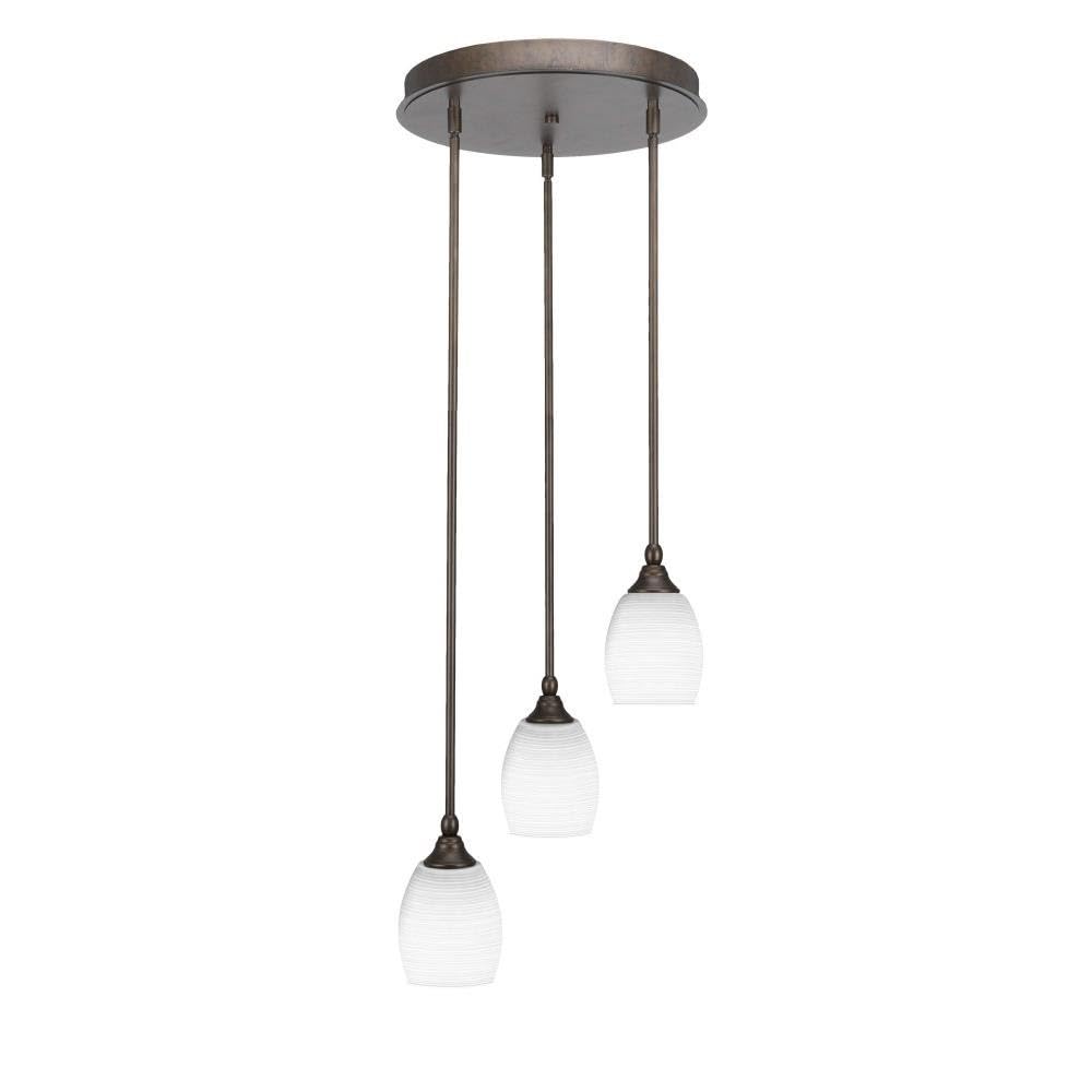 Empire 3 Light Cluster Pendalier in Bronze (2143-BRZ-4021)