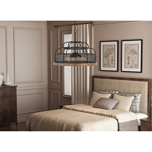 Cal Lighting Fx-3706-6 Transitional Six Light Chandelier From Akaki Collection In Bronze/Dark Finish, 24.00 Inches,Iron