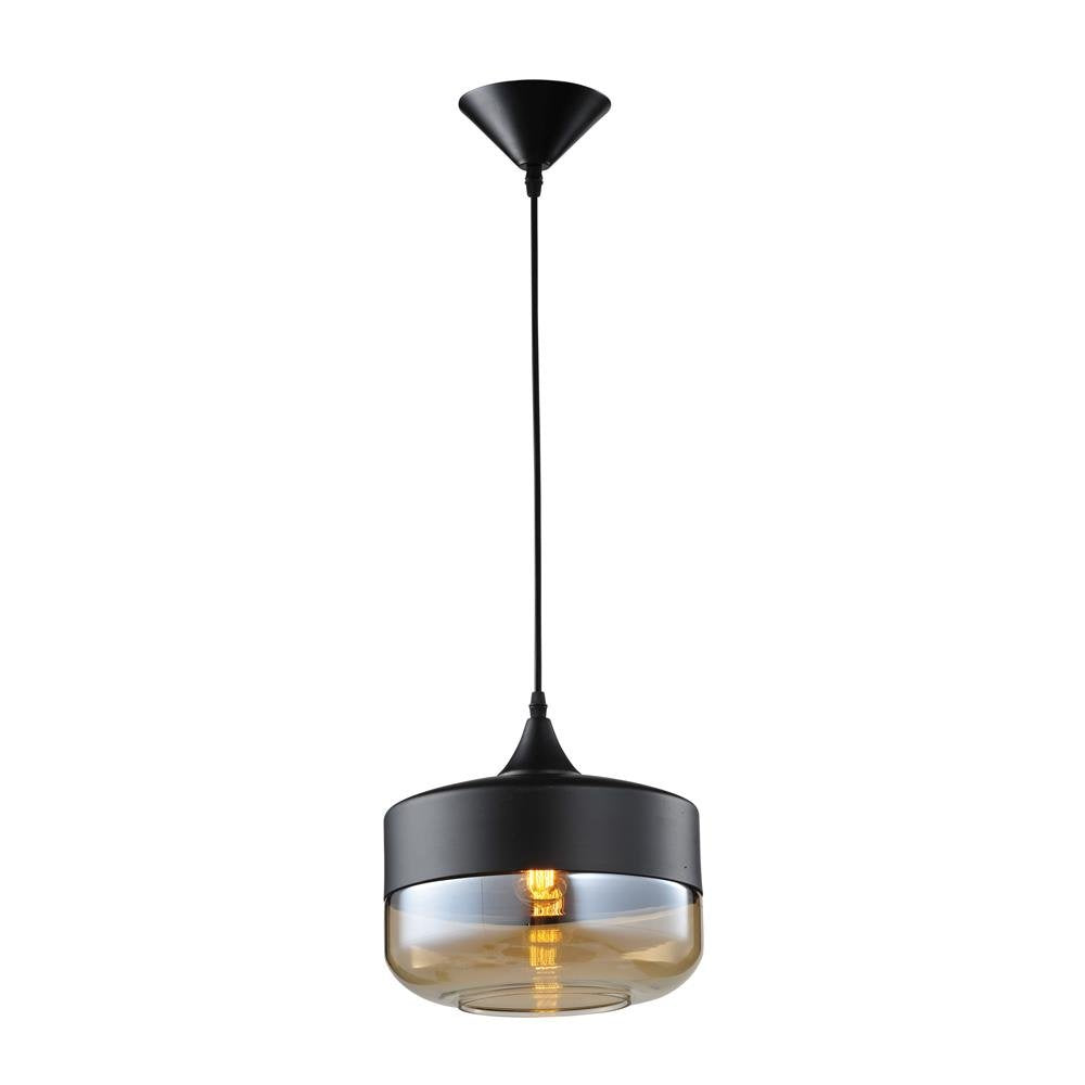 Avenue Lighting HF-9113-BK-BZ Black Finished Pendant with Black Shade