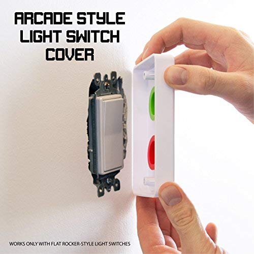 Arcade Light Switch Plate Cover, Double Switch, 2-Gang Standard Size Rocker Wall Plate, Game Room Decorator, Kid Bedroom Wallpla