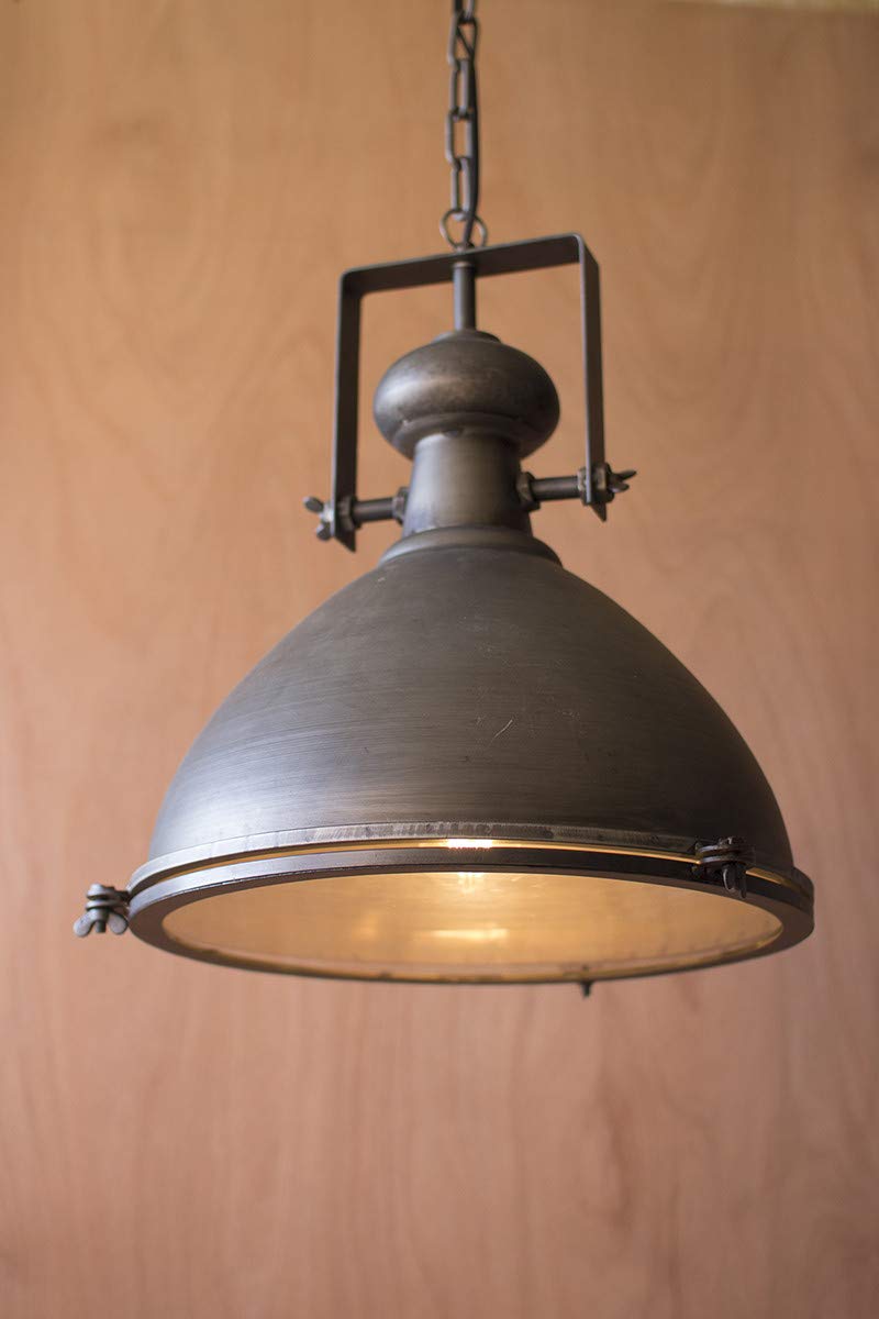 METAL WAREHOUSE PENDANT WITH GLASS COVER
