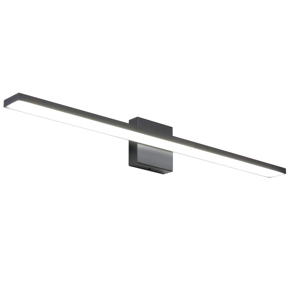 Ralbay 31.5inch Modern LED Black Vanity Light 28W Aluminum Frosted Acrylic for Bathroom Vanity Lighting Fixtures Cool White 6000K