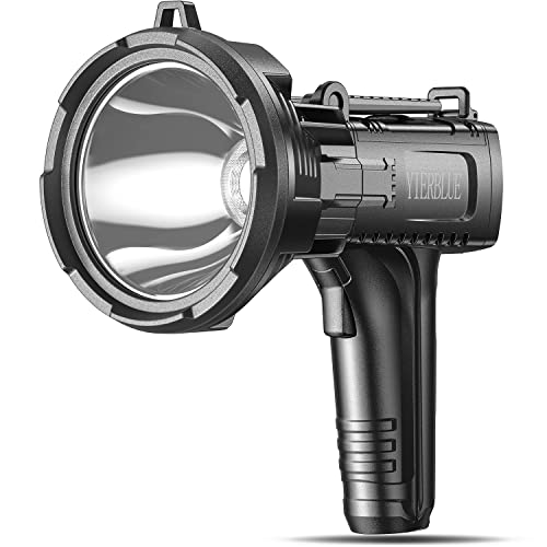 YIERBLUE Rechargeable Spotlight Flashlight 900000 High Lumen, IP66 Waterproof Spot Lights Outdoor Handheld, 20 Hours Long Lastin