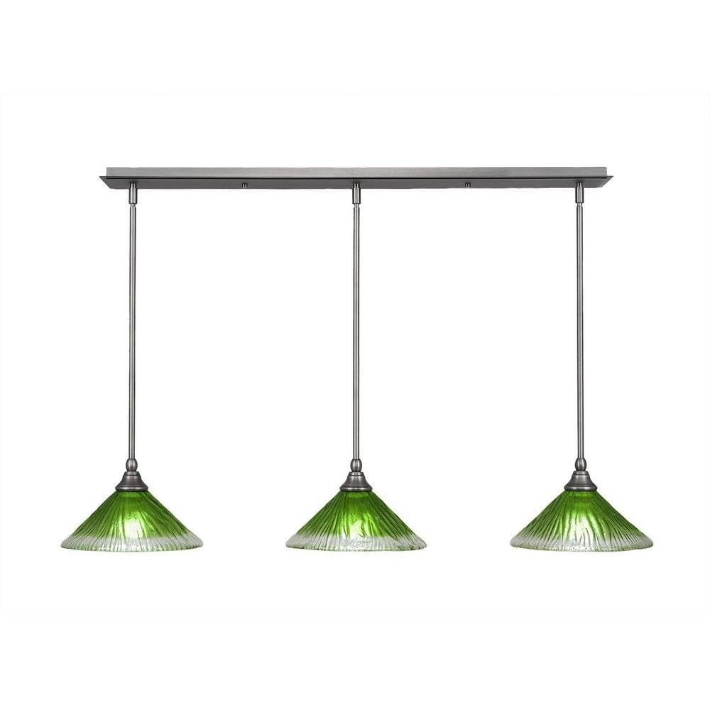 Toltec Lighting 3 Light Linear Pendalier In Brushed Nickel (36-Bn-437)