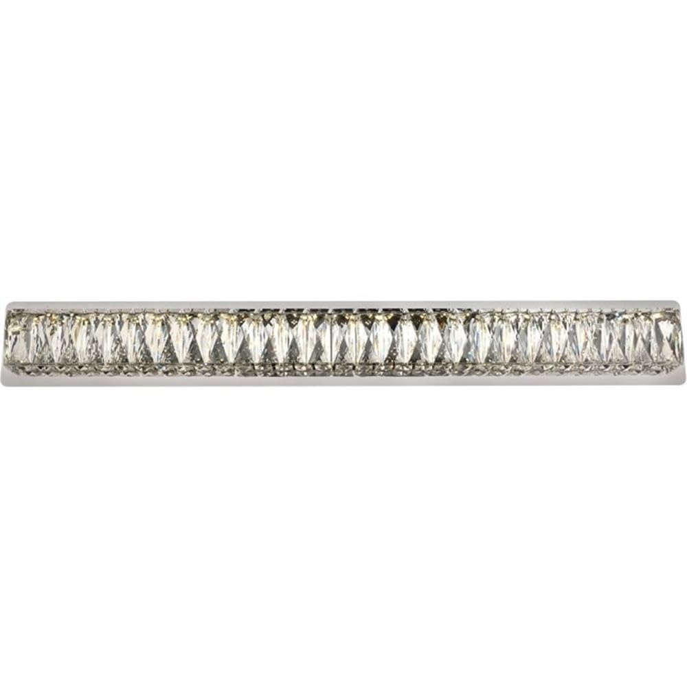 Elegant Decor Indoor Modern Monroe Integrated LED chip Light Chrome Wall Sconce Clear Royal Cut Crystal - 35.4x4.5