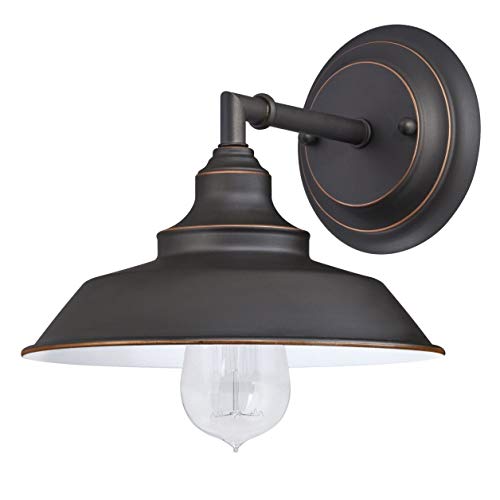 Westinghouse 6343500 Indoor Wall Fixture, 1-Light Sconce, Oil Rubbed Bronze - White Interior