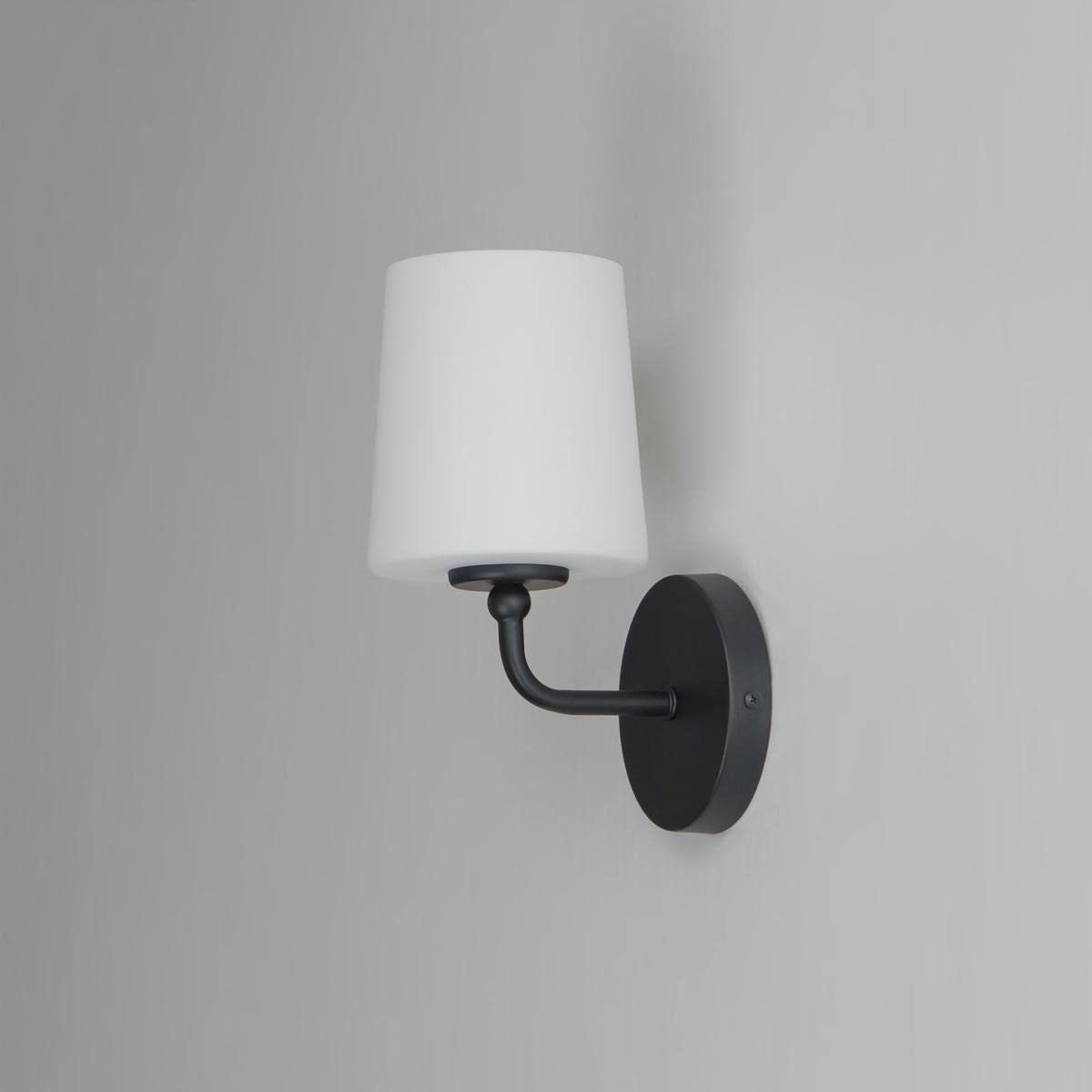 Maxim Lighting Bristol 1-Light Wall Sconce, 10in Tall, 5in Wide, Alloy Steel, Black Finish
