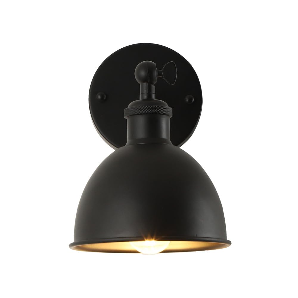 Vintopsh Vintage Black Wall Sconce Light, 1-Light Switch Farmhouse Wall Lamp, Industrial Pull Chain Wall Light Fixture For Livin
