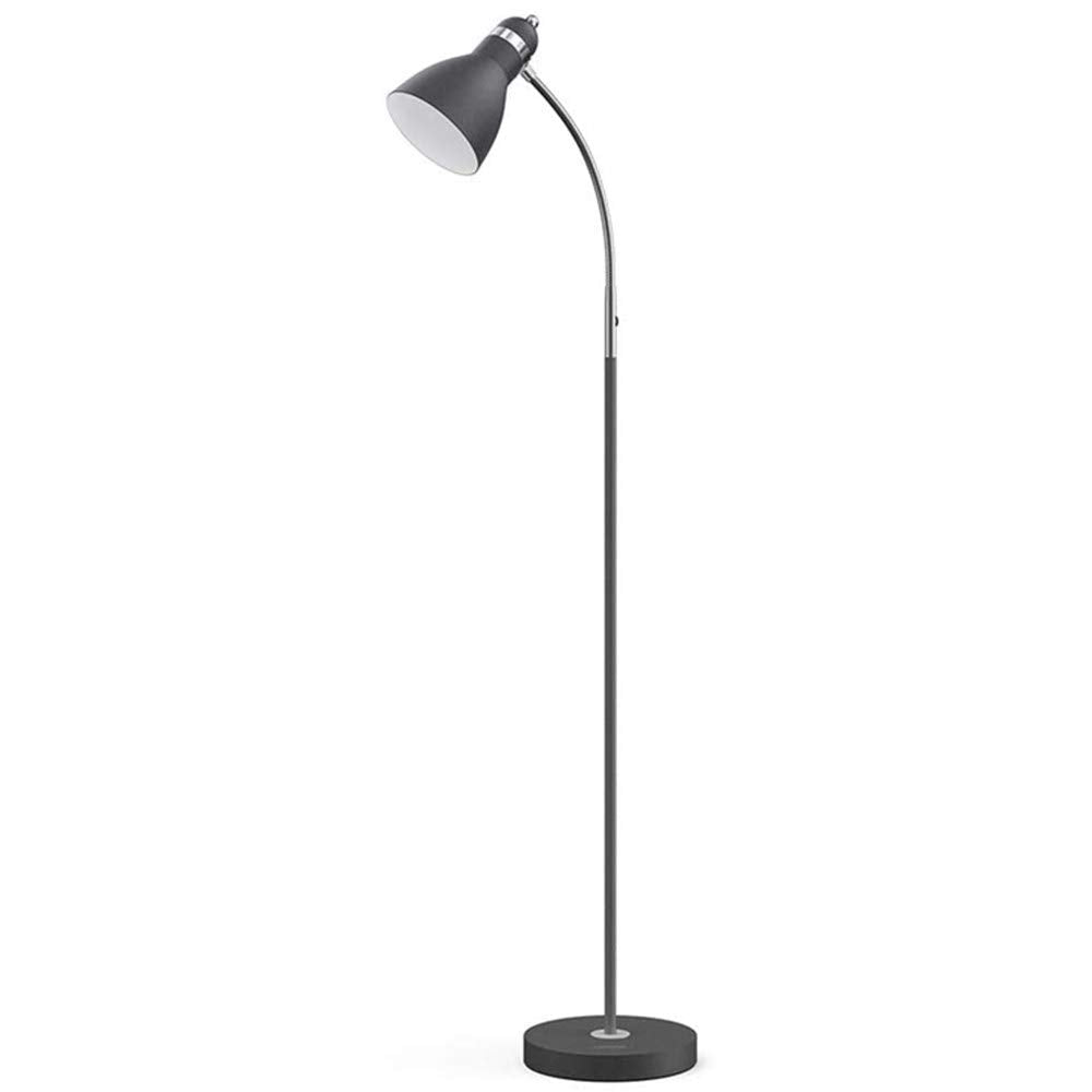 LEPOWER Floor Lamp, Metal Standing Lamp, Adjustable Gooseneck, Heavy Base, Black, Model UF2012