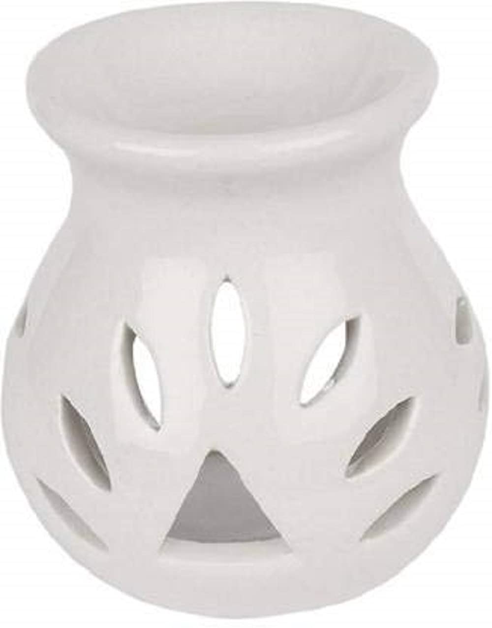 Mkd2 Rise Ceramic Clay Candle Operated Oil Burner Aroma Diffuser Lamp -Set of 6 (White) for Home Fragrance