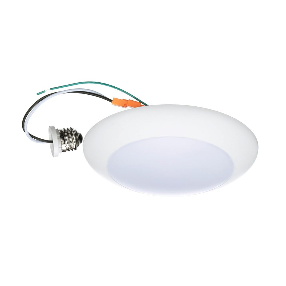 Nicor Lighting 5/6-Inch Dimmable 900-Lumen 4000K Led Surface Mount Retrofit Kit, White Trim (Dls56-3009-120-4K-Wh)