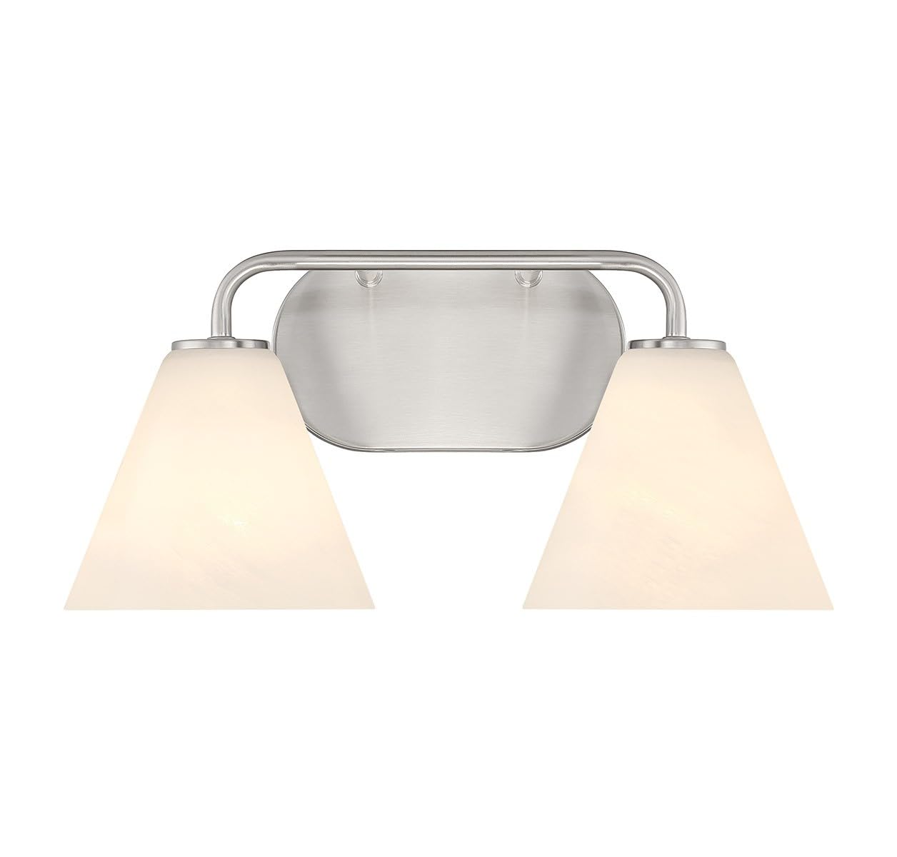 Savoy House 8-2988-2-SN Blair Traditional Vintage White Strie Glass Bathroom Vanity Wall Light, 2-Light 120 Total Watts, 8 H x 1