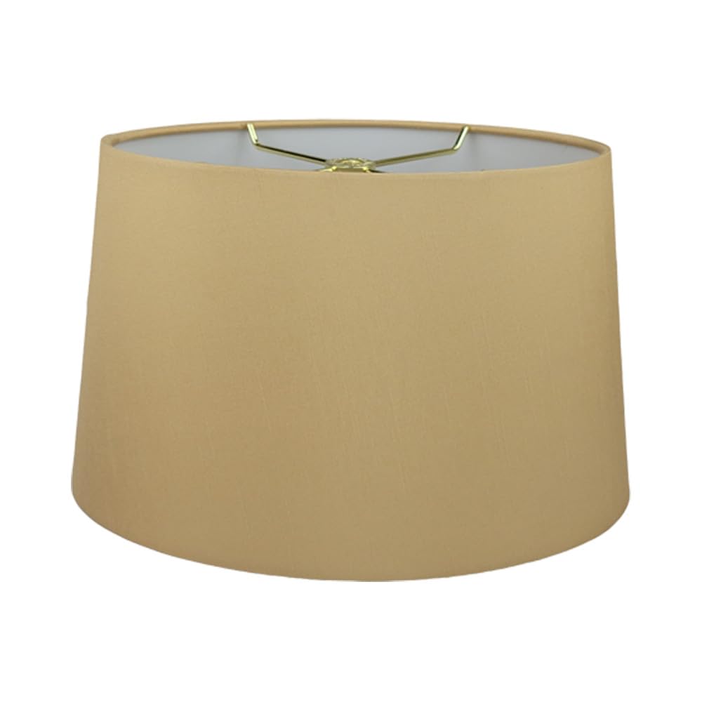 Royal Designs, Inc. Shallow Oval Hardback Lamp Shade, Antique Gold, 10 x 12 x 7