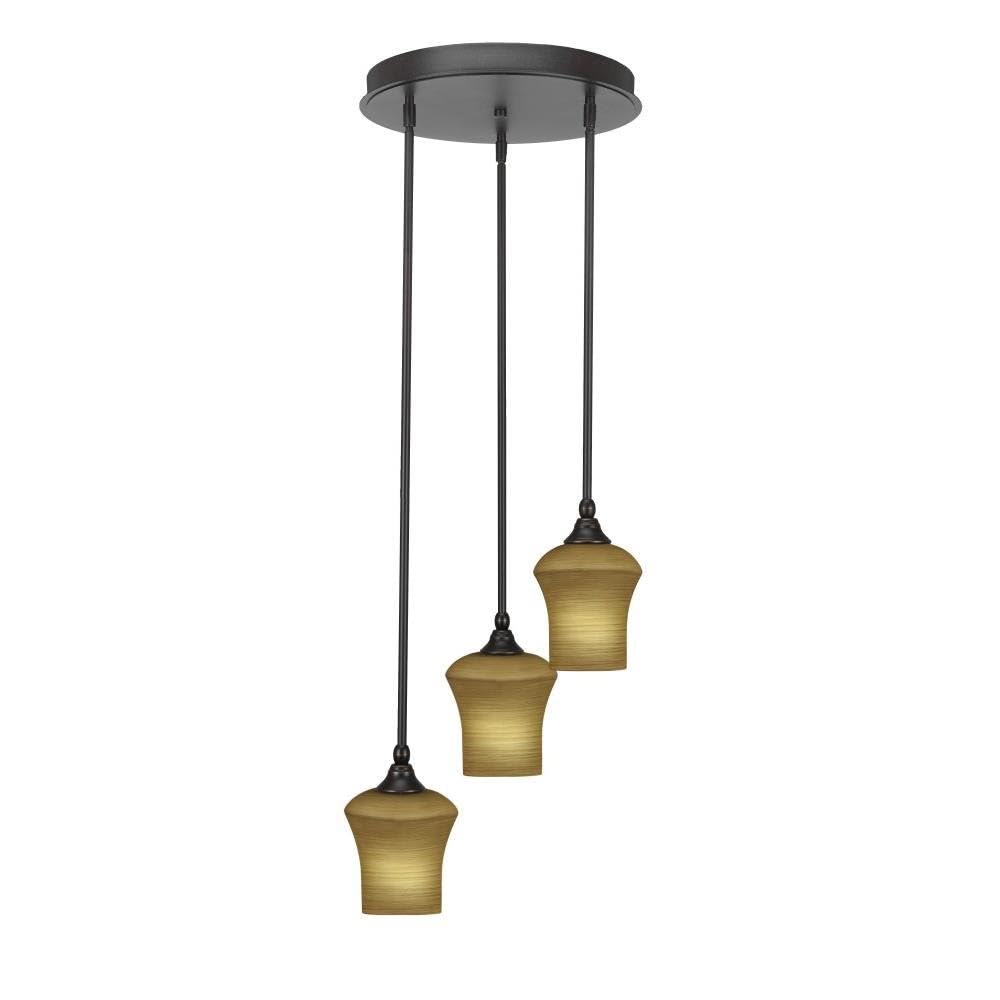 Empire 3 Light Cluster Pendalier in Dark Granite (2143-DG-680)